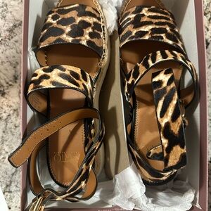 Franco Sarto A-Calvin, Espradille Platform Sandal Size 8 Women’s Cheetah 🐆 NWT